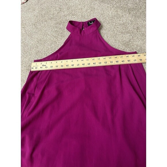 Lulus Love of Mine Magenta Pink Halter Swing Dress Pockets M - Picture 5 of 10